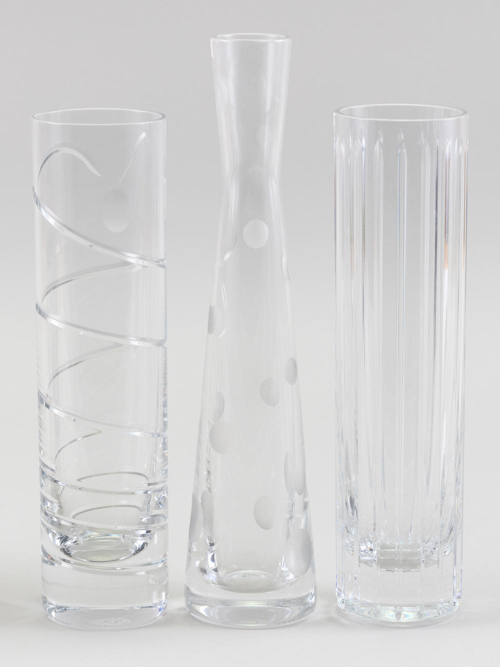 THREE CONTEMPORARY BACCARAT CRYSTAL 34cdf0