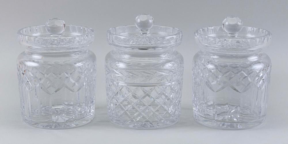 THREE WATERFORD CRYSTAL BISCUIT