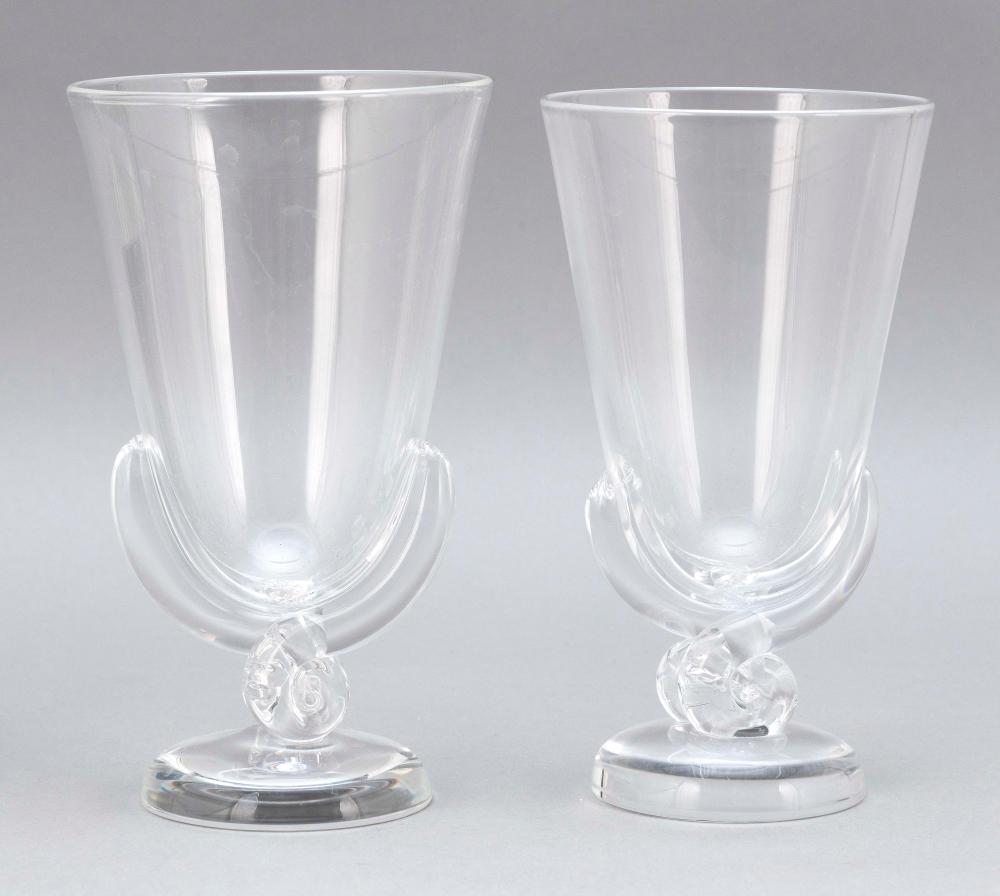 NEAR-PAIR OF STEUBEN GLASS VASES