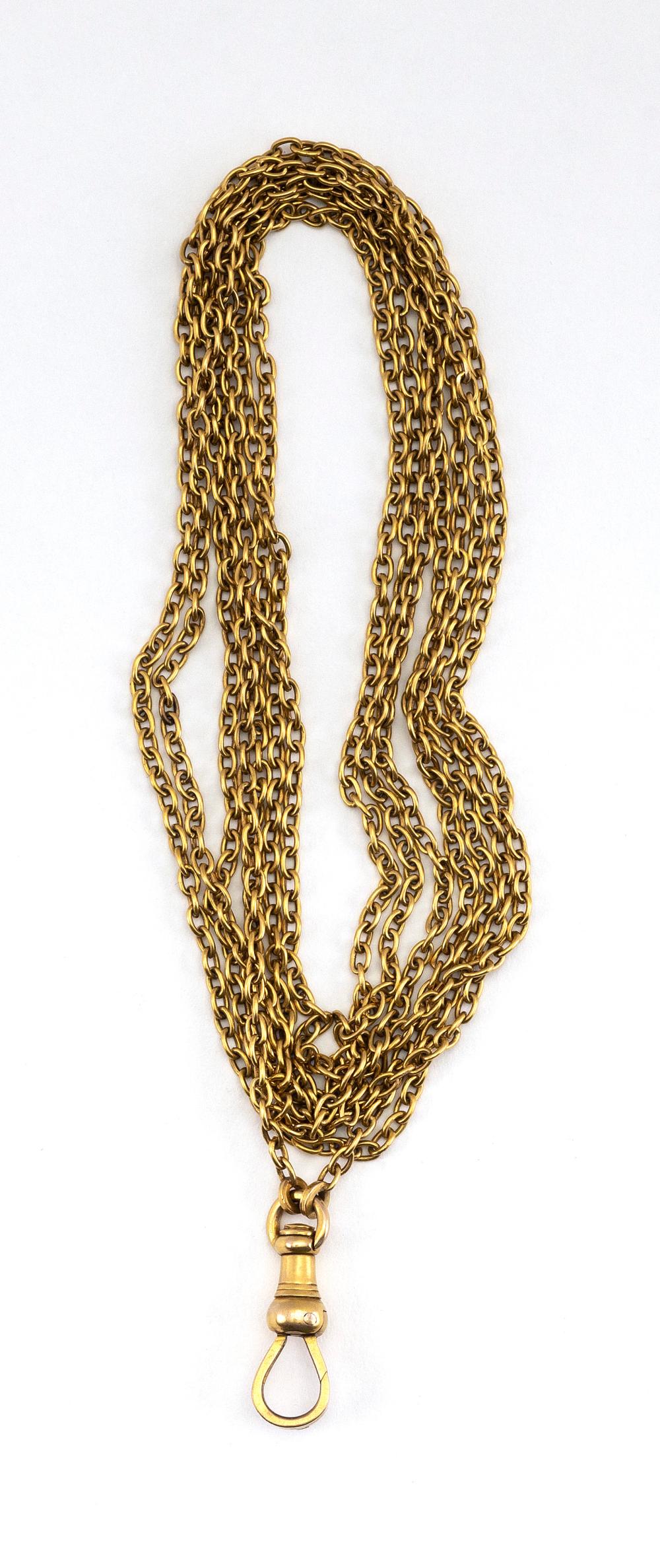 ANTIQUE 10KT GOLD LORGNETTE CHAIN