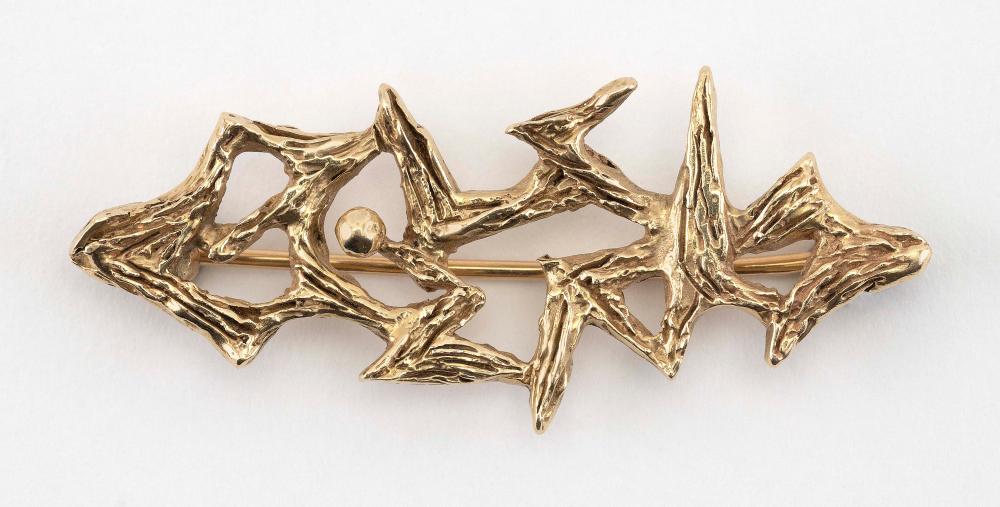 14KT GOLD MODERNIST PIN APPROX.