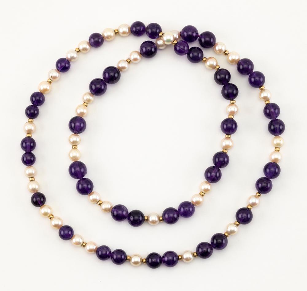 AMETHYST AND CULTURED PEARL BEAD