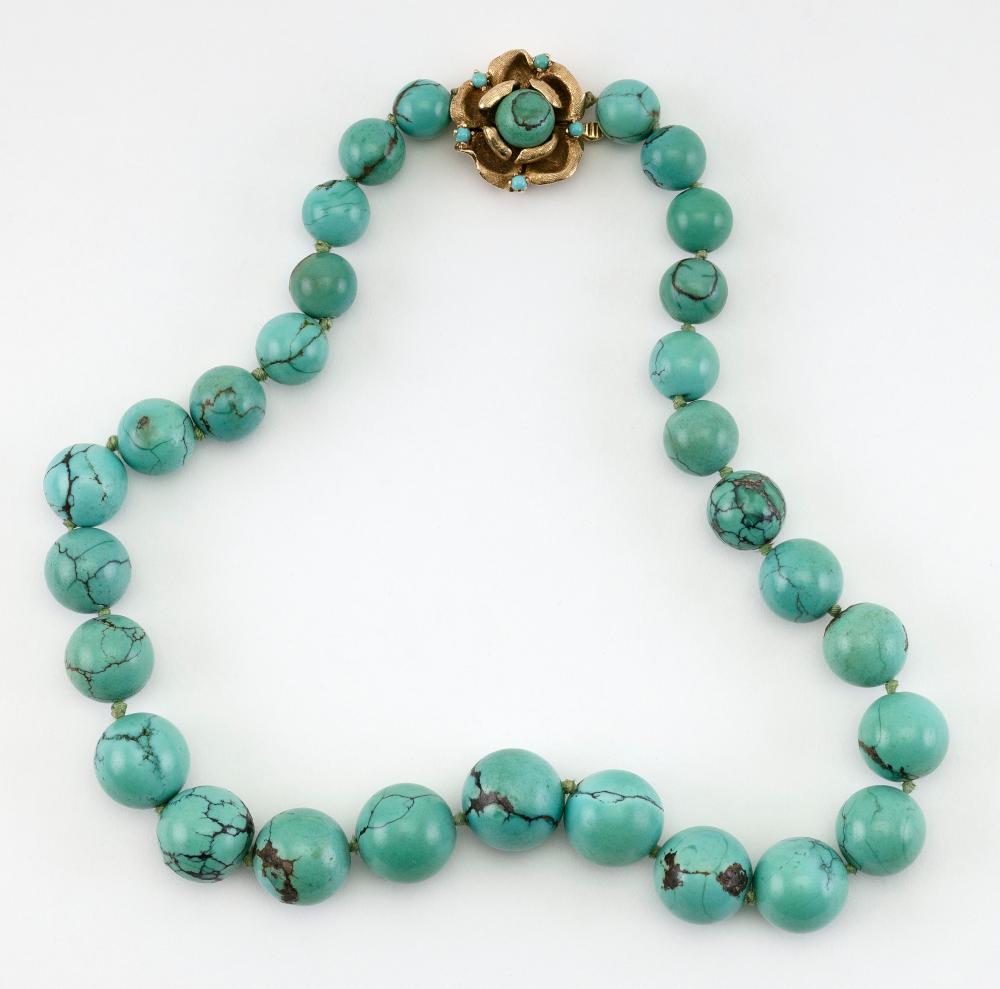 VINTAGE 14KT GOLD AND TURQUOISE