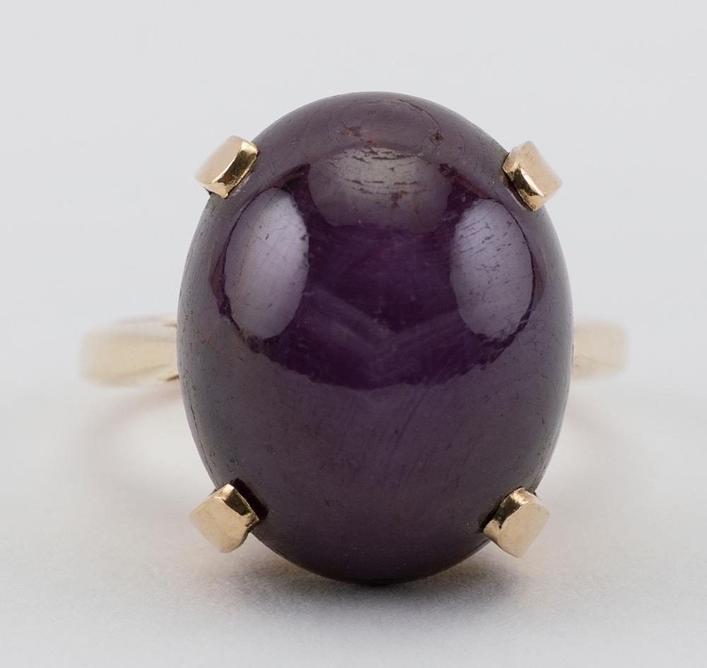 GOLD AND PURPLE STAR SAPPHIRE RING 34cebb