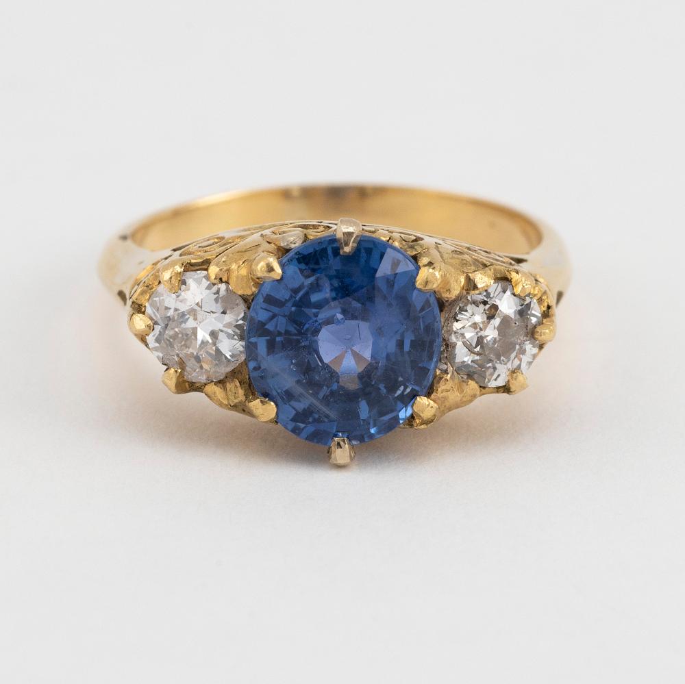 18KT GOLD CORNFLOWER BLUE SAPPHIRE 34cebc