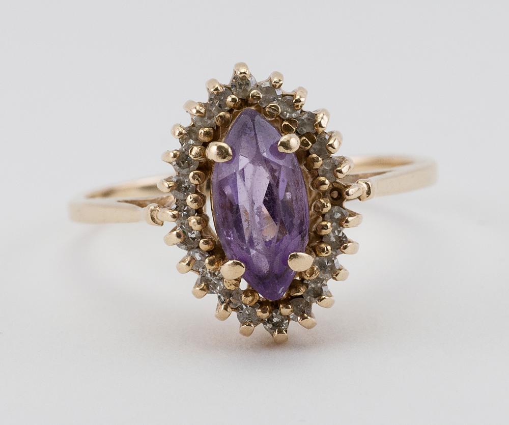 14KT GOLD AMETHYST AND DIAMOND 34ced1