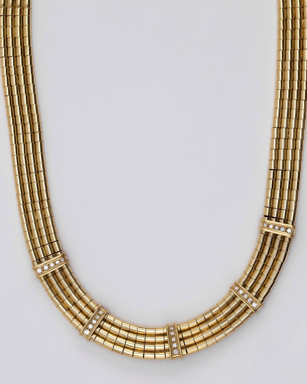 GOLD AND DIAMOND COLLAR NECKLACE 34cf1a