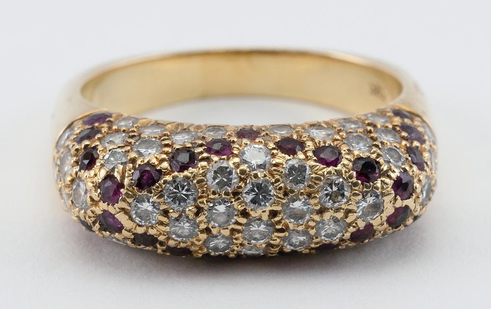 14KT GOLD DIAMOND AND RUBY RING 34cf1b