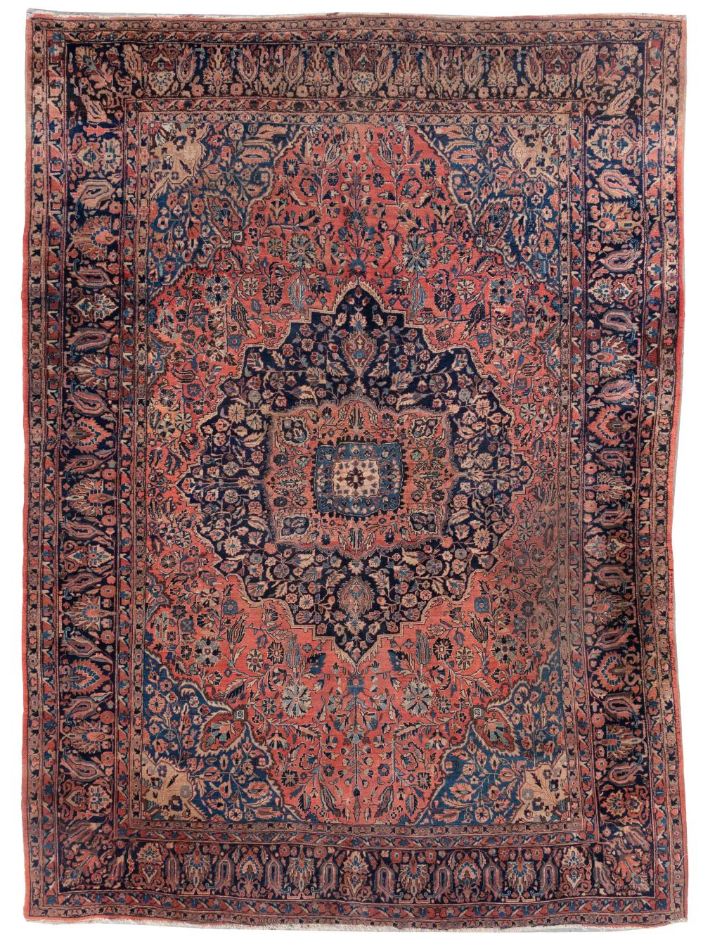 SAROUK RUG: 8'9" X 12'2" CIRCA