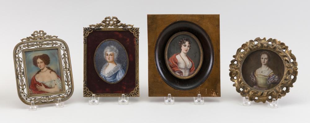 FOUR CONTINENTAL PORTRAIT MINIATURES 34d01b