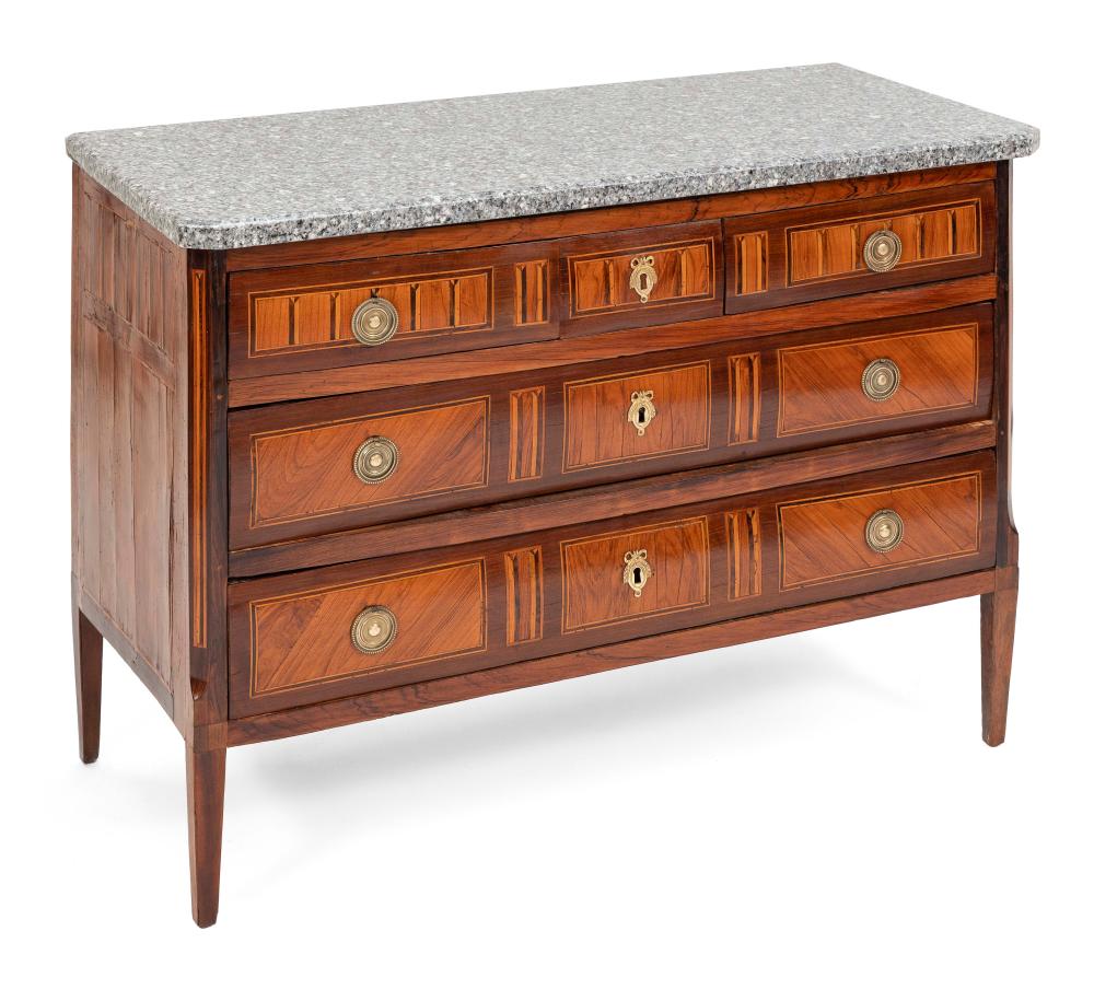 FRENCH MARBLE-TOP COMMODE LATE