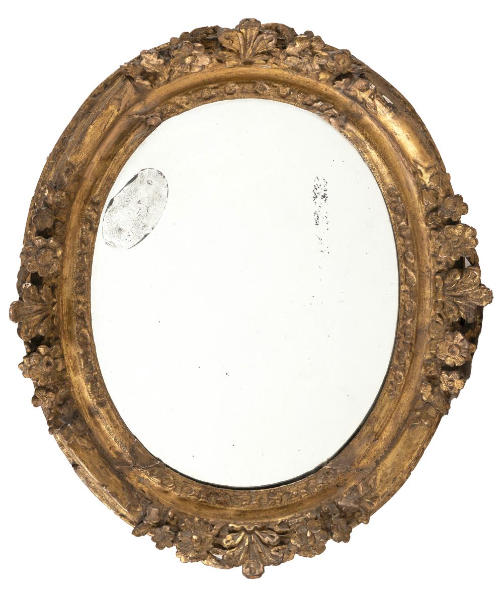 FRENCH OVAL GILT MIRROR 19TH CENTURY 34d05a