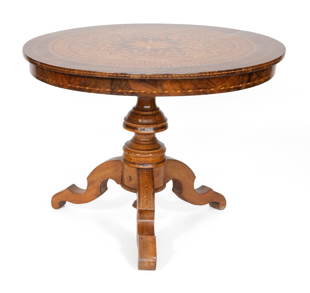 CONTINENTAL MARQUETRY INLAID TABLE 34d08e