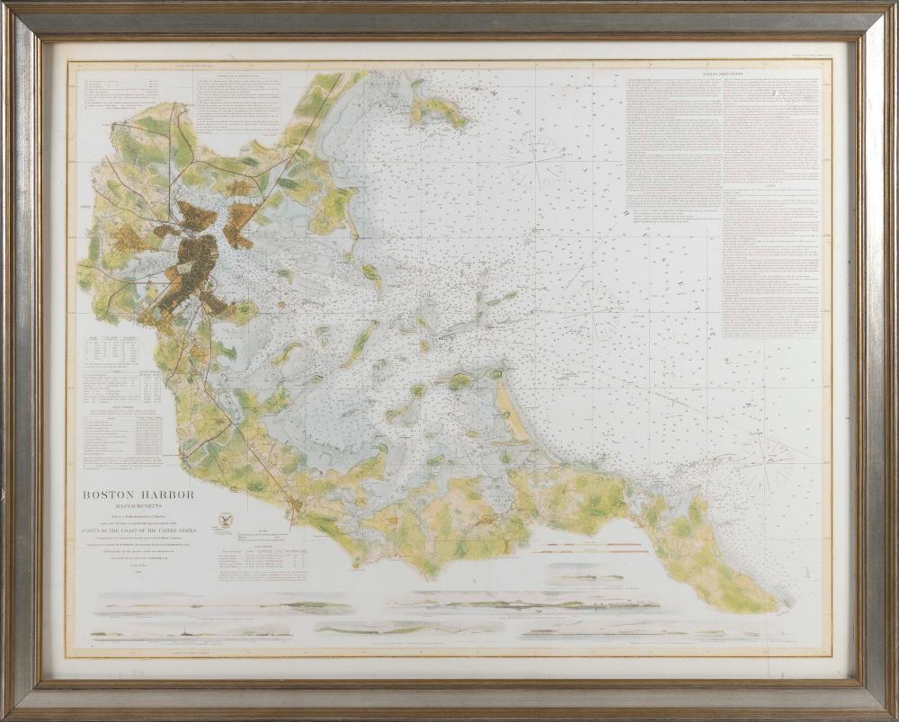 REPRODUCTION CHART OF BOSTON HARBOR 34d09b