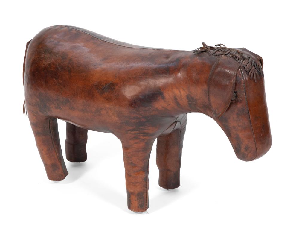 LEATHER DONKEY-FORM FOOTSTOOL HEIGHT