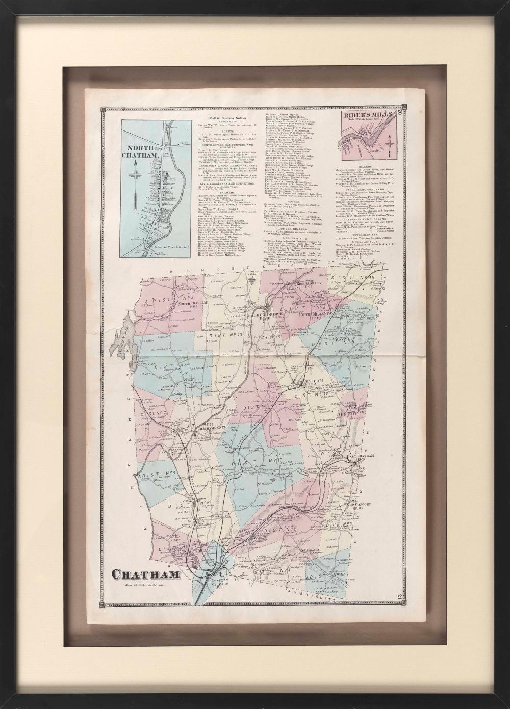 MAP OF CHATHAM, NEW YORK AMERICA,