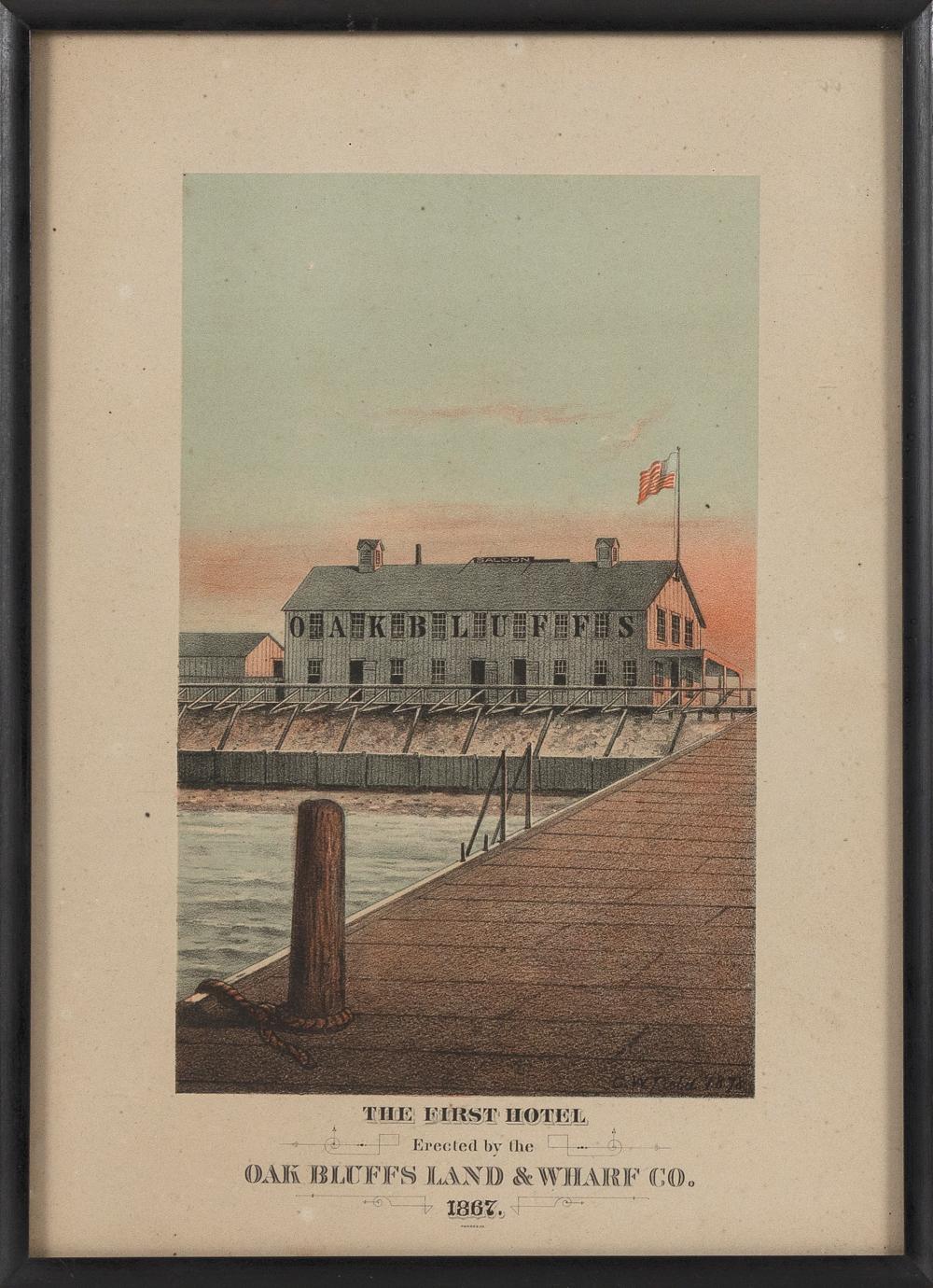 CHROMOLITHOGRAPH THE FIRST HOTEL ERECTED