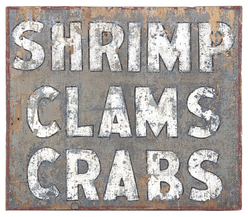 PAINTED WOODEN “SHRIMP CLAMS