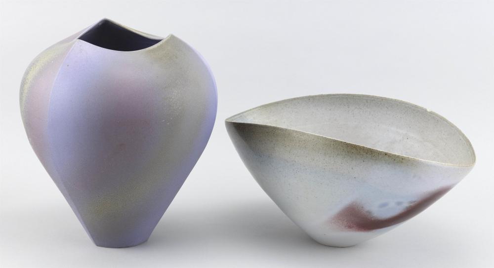 TWO ART POTTERY VASES BY MARK BELL