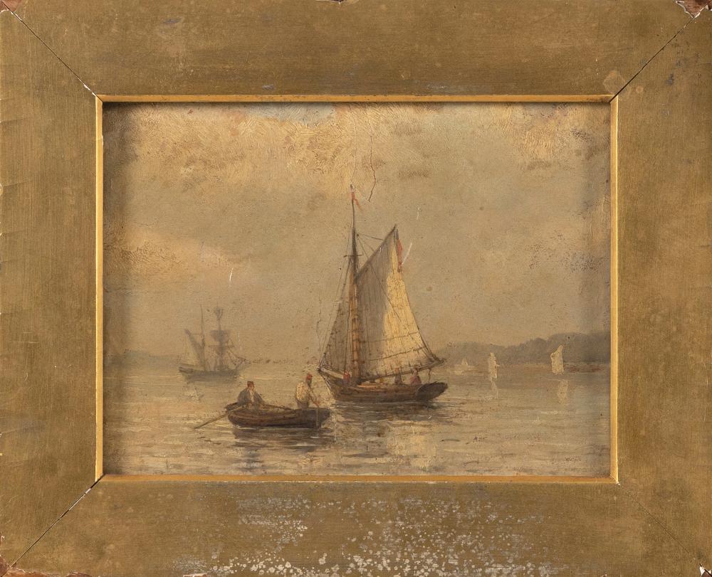 SMALL MARITIME PAINTING MID 19TH 34d13b