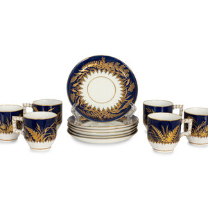 A Set of Six Burslem Porcelain