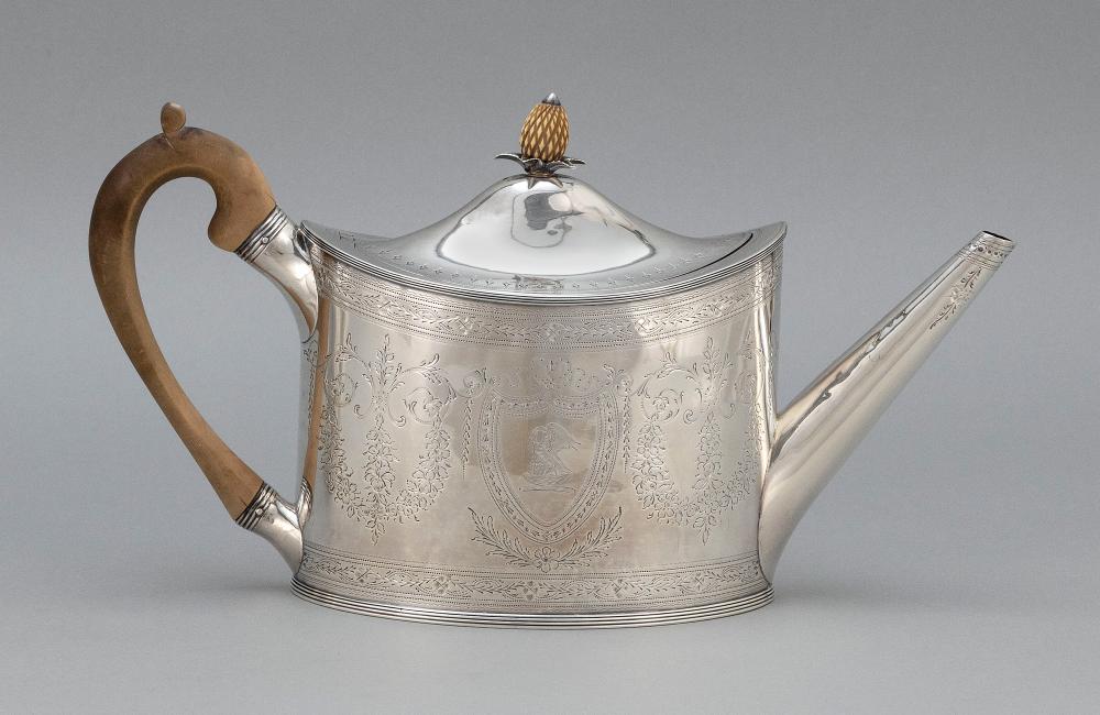 GEORGE III STERLING SILVER TEAPOT