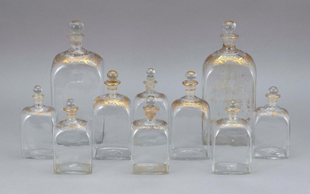 COLLECTION OF TEN ENGLISH BLOWN 34d256