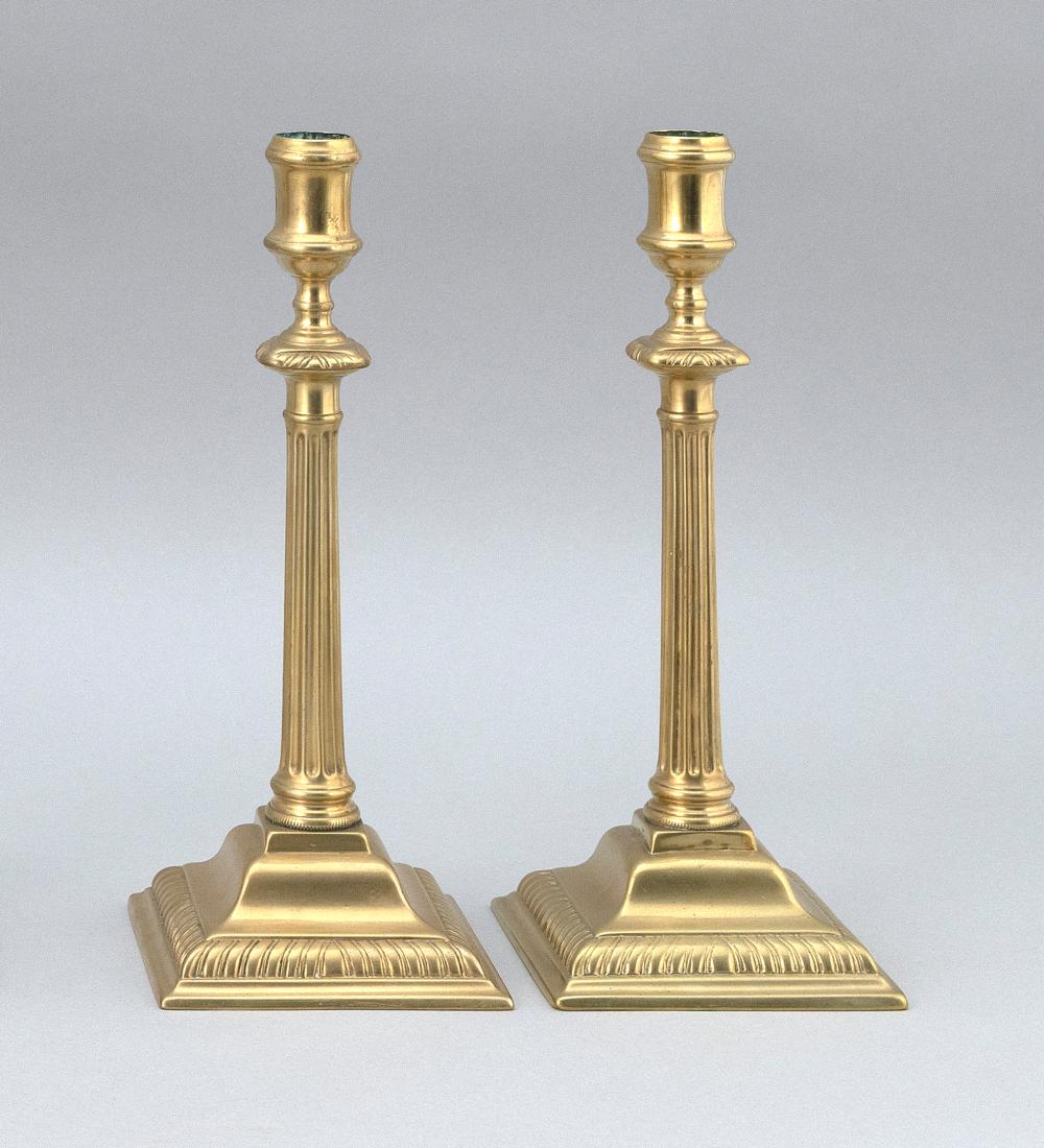 PAIR OF BRASS CANDLESTICKS EARLY