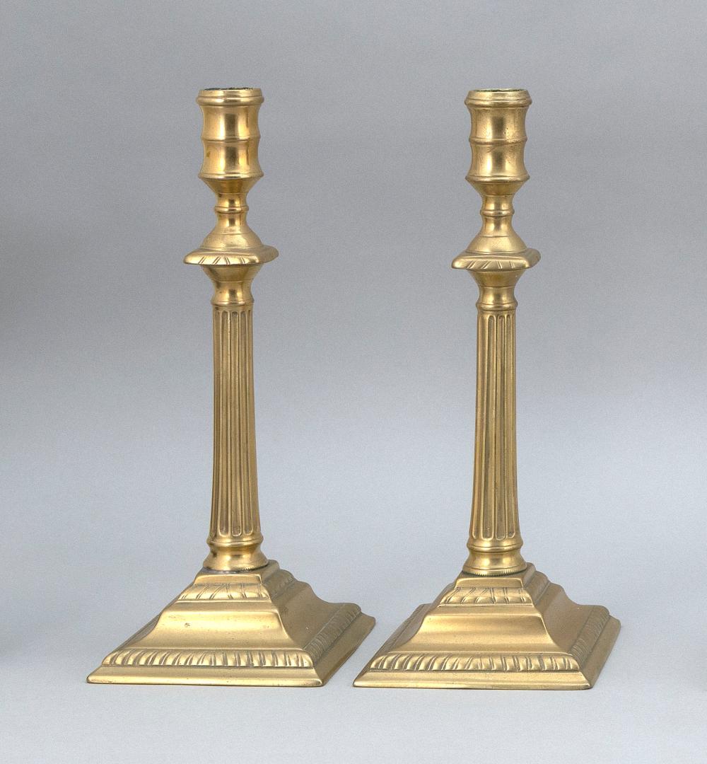 PAIR OF BRASS CANDLESTICKS EARLY