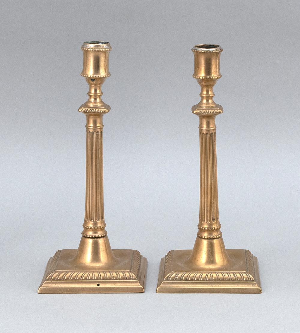 PAIR OF BRASS CANDLESTICKS EARLY