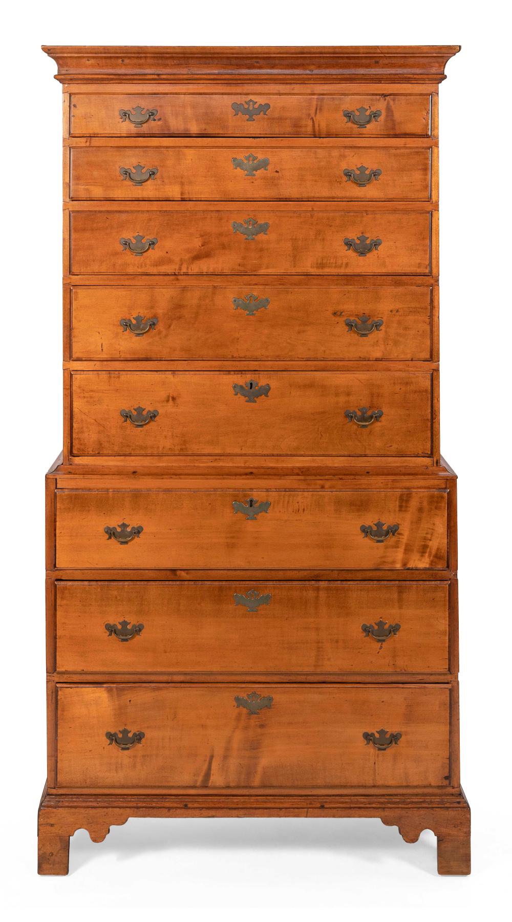 CHIPPENDALE CHEST ON CHEST CONNECTICUT  34d29a