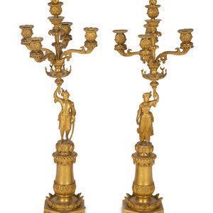 A Pair of Orientalist Gilt Bronze