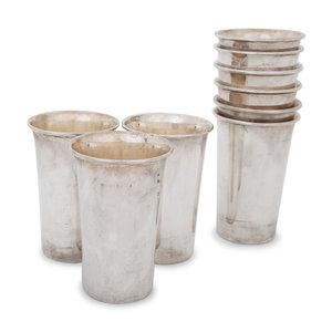 Nine American Silver Mint Julep Cups