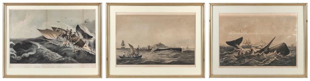 THREE WHALING-THEMED LITHOGRAPHS