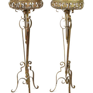 A Pair of Polychromed Wrought 34d2b3