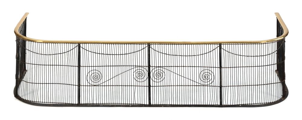 WIRE AND BRASS FIREPLACE SCREEN