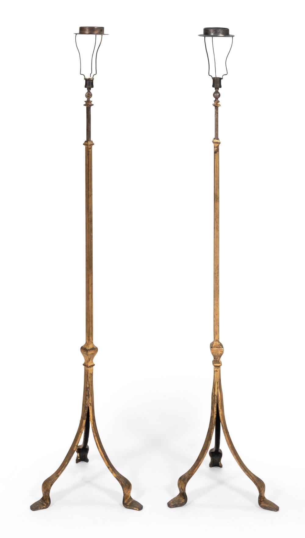 PAIR OF IRON FLOOR LAMPS 20TH CENTURY