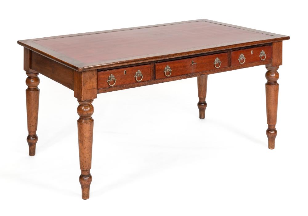 ENGLISH LEATHER-TOP DESK 19TH CENTURY