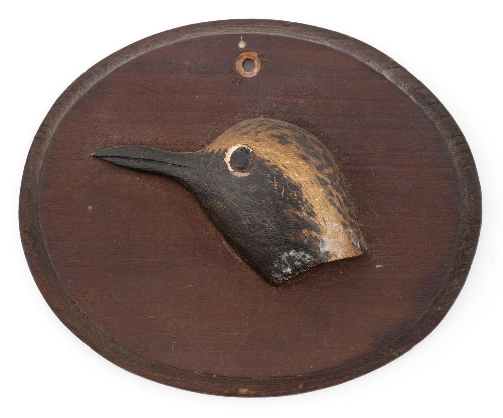 A. ELMER CROWELL BIRD HEAD PLAQUE