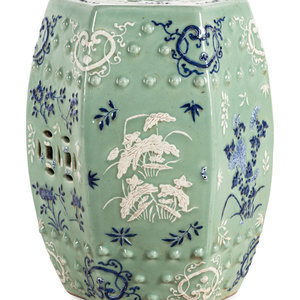 A Chinese Celadon Round Blue and