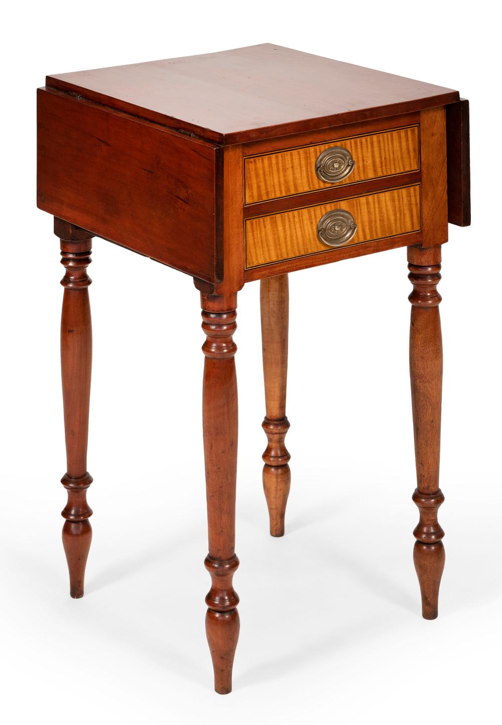 SHERATON TWO-DRAWER DROP-LEAF STAND