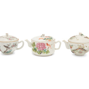 Three Chinese Famille Rose Porcelain