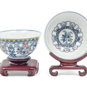 A Pair of Chinese Doucai Glazed