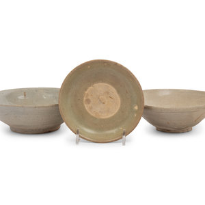 Three Chinese Export Celadon Glazed