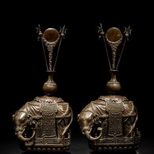 A Pair of Chinese Bronze Figures