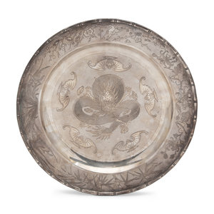A Chinese Export Silver Plate
marked