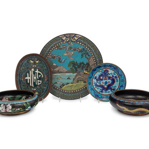 Five Chinese Cloisonn Enamel 34d4ce