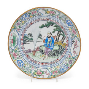 A Chinese Canton Enamel on Copper Plate
LATE