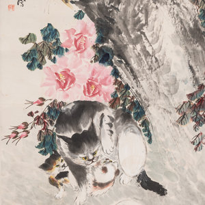 Jin Mengshi Chinese 1894 1985 Cats ink 34d509