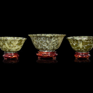 A Group of Three Jade Bowls
each